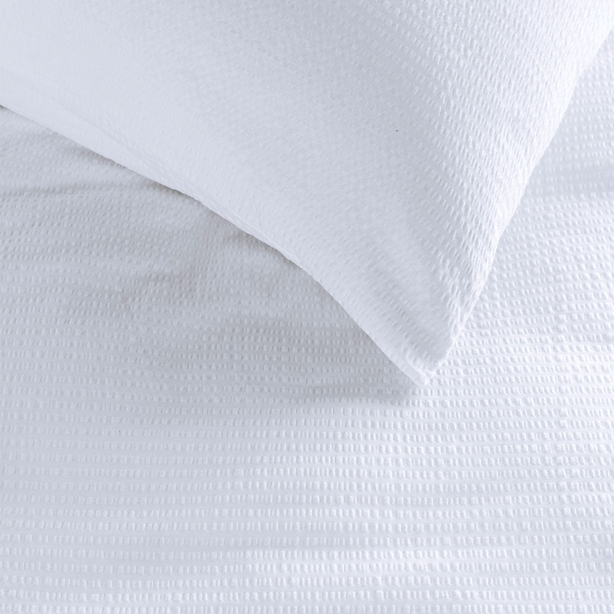 NNEDSZ Bedding House Summer White Seersucker Cotton Quilt Cover Set King