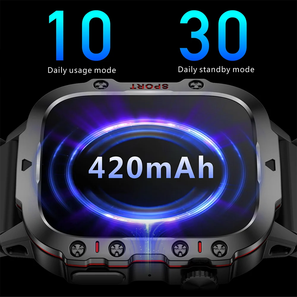 Smart Watch Fitness Bluetooth Call Waterproof (Black)-1