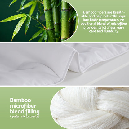 Giselle Bedding 200GSM Bamboo Quilt Summer Quilts All Season Doona Duvet Lightweight King