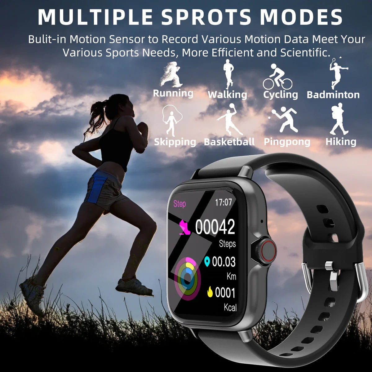 NNEOBA Smart Watch Fitness Tracker Black-1