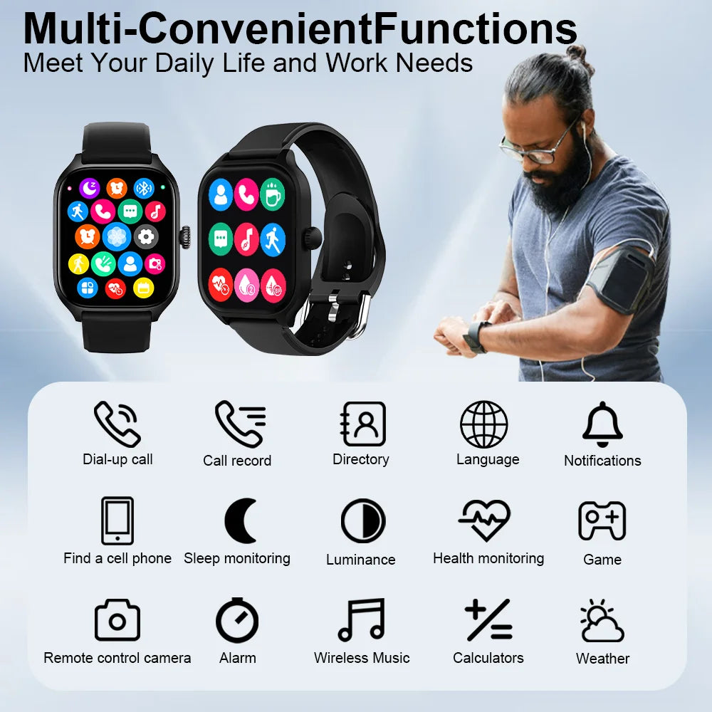 NNEOBA Smart Watch Fitness Tracker Black-3