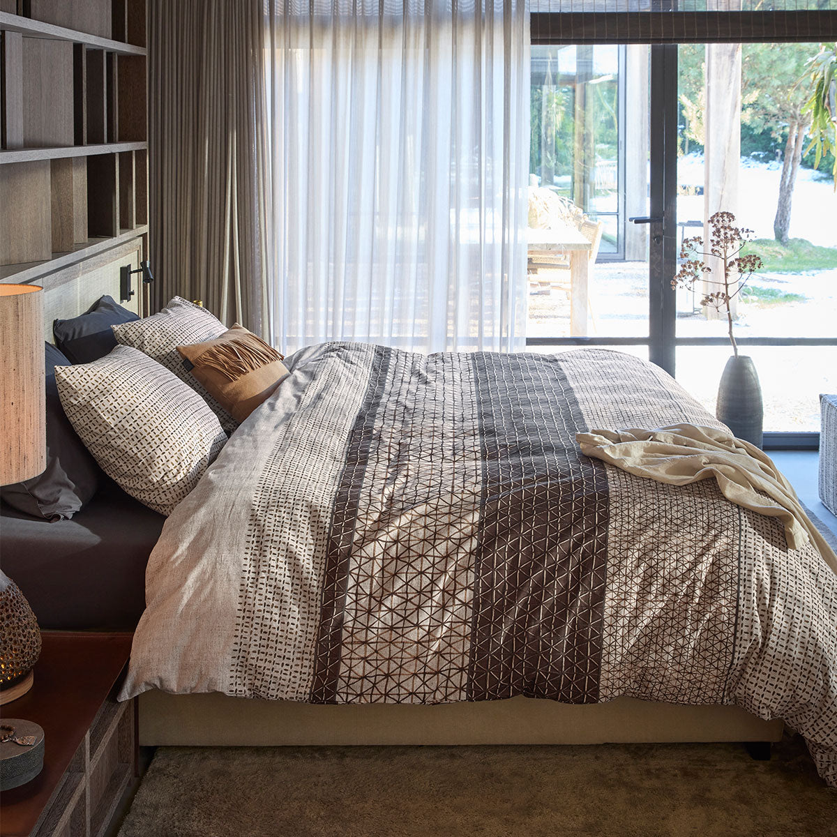 NNEDSZ Bedding House Mathis Natural Cotton Quilt Cover Set King