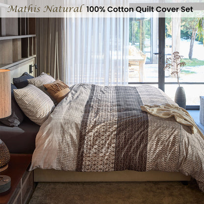 NNEDSZ Bedding House Mathis Natural Cotton Quilt Cover Set King