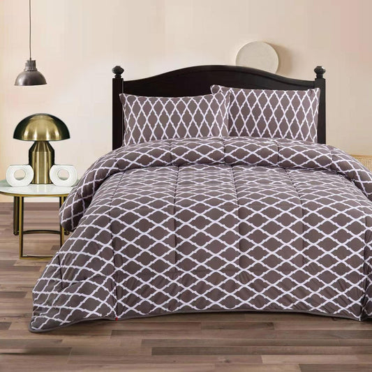 NNEDSZ Ramesses Diamond Flower 3- Piece Mink Flannel Comforter Set Double