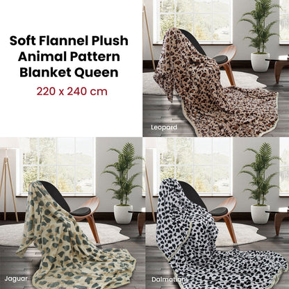 NNEDSZ Animal Pattern Soft Flannel Plush Queen Size Blanket 220 x 240cm Dalmatian
