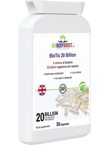 BioBodyBoost Vegan Probiotic - 20 Billion Live Cultures