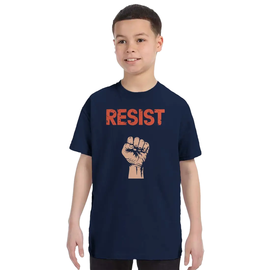 Resist Raised Fist with Distressed Design t-shirt