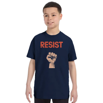 Resist Raised Fist with Distressed Design t-shirt