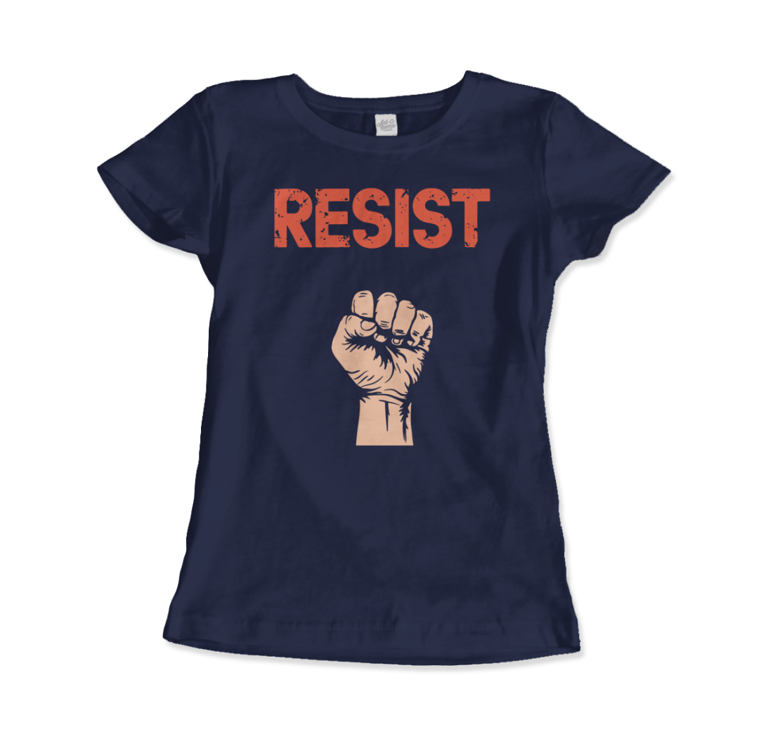 Resist Raised Fist with Distressed Design t-shirt