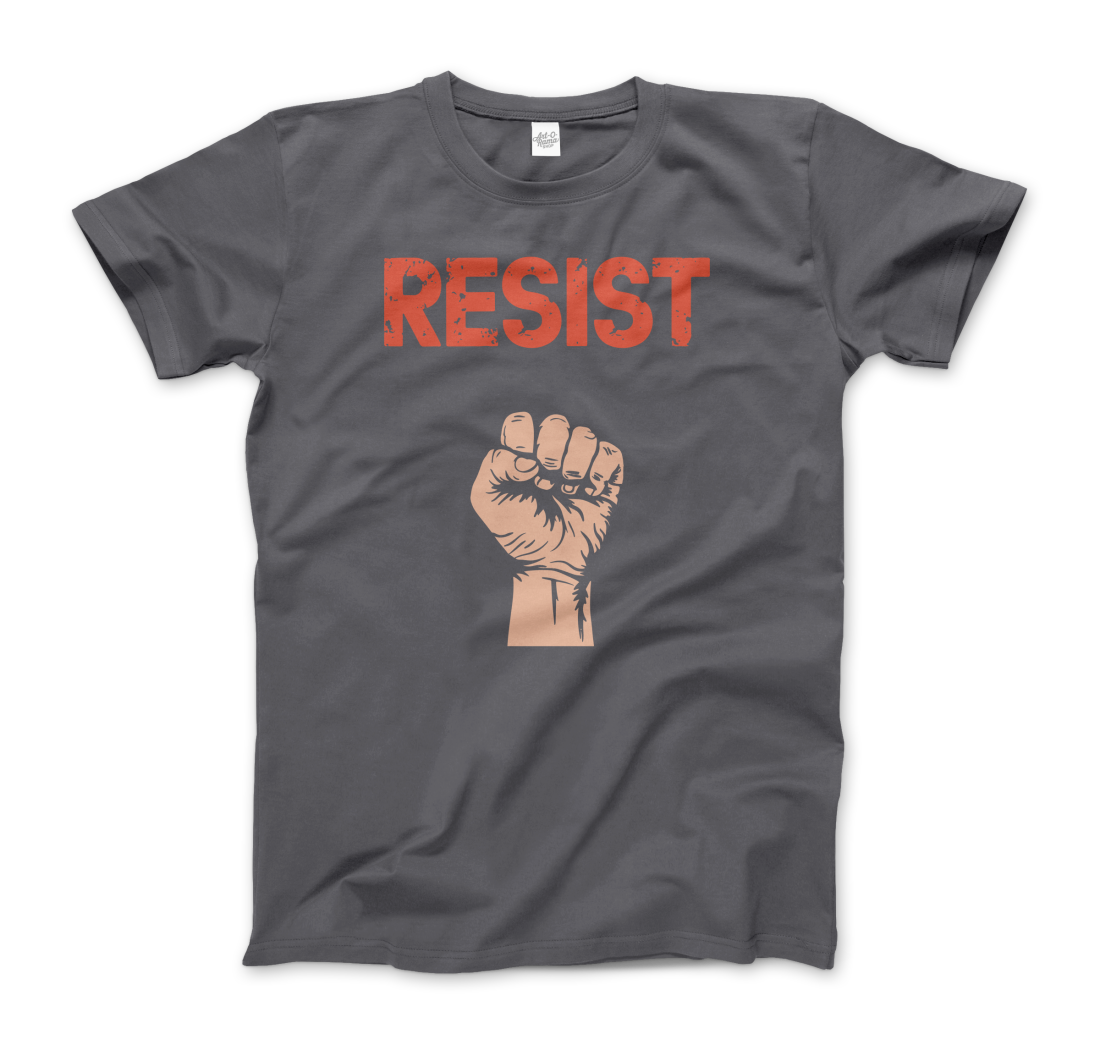 Resist Raised Fist with Distressed Design t-shirt