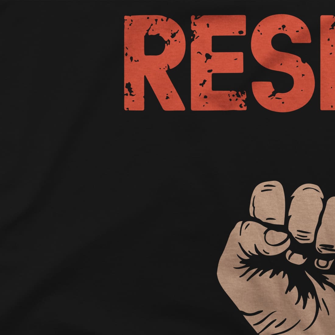 Resist Raised Fist with Distressed Design t-shirt