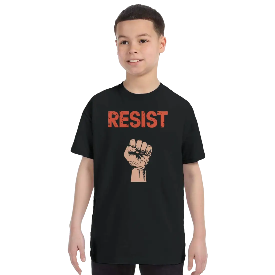 Resist Raised Fist with Distressed Design t-shirt