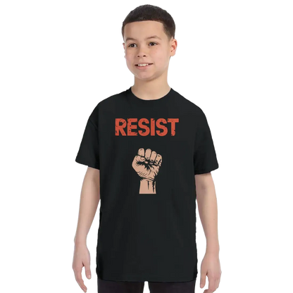 Resist Raised Fist with Distressed Design t-shirt