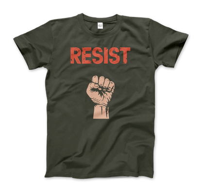 Resist Raised Fist with Distressed Design t-shirt
